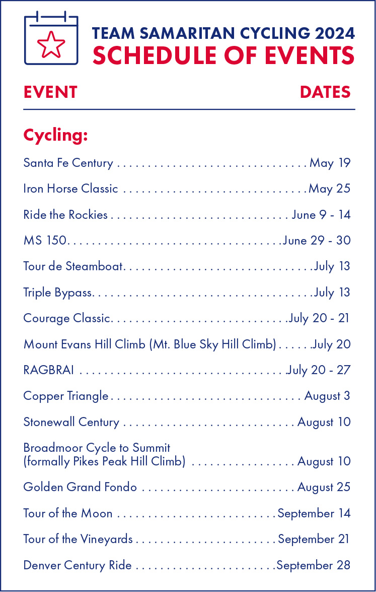 Team Sam Cycling Schedule Of Events 2024